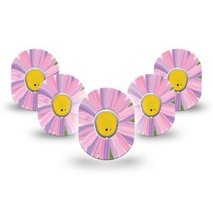 ExpressionMed Daisy Dexcom G7 Mini Tape, Dexcom Stelo Glucose Biosensor System, 5-Pack Tape and 5-Pack Sticker Vibrant Daisy, Patch Continuous Glucose Monitor Design