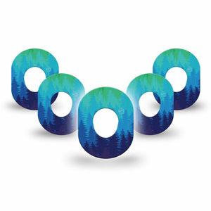 ExpressionMed Mint Dexcom G7 Mini Tape, Dexcom Stelo Glucose Biosensor System, 5-Pack Tape, Tree Silhouettes, CGM Overlay Patch Design, Dexcom Stelo Glucose Biosensor System