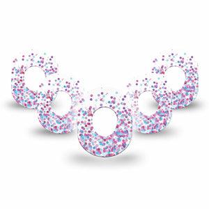 ExpressionMed Confetti Dexcom G7 Mini Tape, Dexcom Stelo Glucose Biosensor System, 5-Pack Tape, Colored Small Papers, CGM Plaster Patch Design, Dexcom Stelo Glucose Biosensor System