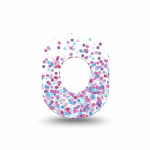 ExpressionMed Confetti Dexcom G7 Mini Tape, Dexcom Stelo Glucose Biosensor System, Single Tape, Colorful Confettis, CGM Adhesive Patch Design, Dexcom Stelo Glucose Biosensor System