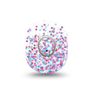 ExpressionMed Confetti Dexcom G7 Mini Tape, Dexcom Stelo Glucose Biosensor System, Single Tape and Single Sticker, Colorful Confettis, Patch Continuous Glucose Monitor Design