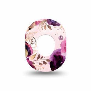 ExpressionMed Purple Bouquet Dexcom G7 Mini Tape Purple Petals, CGM Fixing Ring Patch Design, Dexcom Stelo Glucose Biosensor System