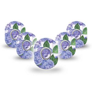 ExpressionMed Lavender Flowers Dexcom G7 Mini Tape, Dexcom Stelo Glucose Biosensor System, 5-Pack Tape and 5-Pack Sticker, Purple Floral Artwork, Patch Continuous Glucose Monitor Design