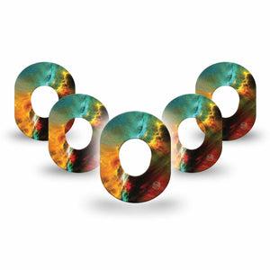 ExpressionMed Nebula Dexcom G7 Mini Tape, Dexcom Stelo Glucose Biosensor System, 5-Pack Tape, Colorful Galaxy, CGM Adhesive Patch Design, Dexcom Stelo Glucose Biosensor System