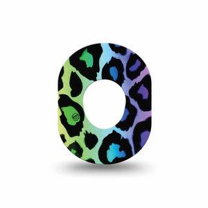 ExpressionMed Multicolored Cheetah Print Dexcom G7 Mini Tape, Dexcom Stelo Glucose Biosensor System, Single Tape, Colorful Animal Skin, CGM Overlay Patch Design, Dexcom Stelo Glucose Biosensor System