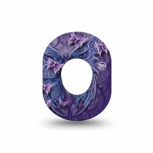 ExpressionMed Purple Butterfly Dexcom G7 Mini Tape Butterfly Masquerade, CGM Overlay Patch Design, Dexcom Stelo Glucose Biosensor System