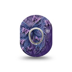 ExpressionMed Purple Butterfly Dexcom G7 Mini Tape, Dexcom Stelo Glucose Biosensor System, Single Tape and Single Sticker Purple Wings, Patch Continuous Glucose Monitor Design