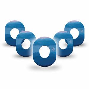 ExpressionMed Watercolor Skies Dexcom G7 Mini Tape 5-Pack Blue Skies Variation, CGM Plaster Patch Design, Dexcom Stelo Glucose Biosensor System