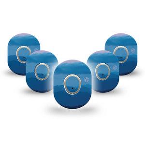 ExpressionMed Watercolor Skies Dexcom G7 Mini Tape, Dexcom Stelo Glucose Biosensor System, 5-Pack Tape and 5-Pack Sticker Serene Clouds, Patch Continuous Glucose Monitor Design