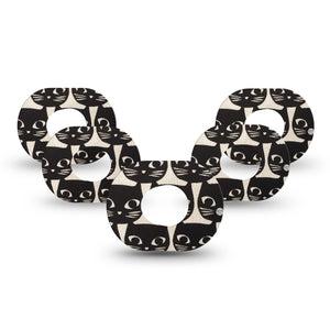 ExpressionMed Black Cats Dexcom G7 Mini Tape, Dexcom Stelo Glucose Biosensor System, 5-Pack Tape, Cat Faces, CGM Plaster Patch Design, Dexcom Stelo Glucose Biosensor System