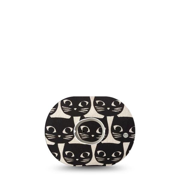 ExpressionMed Black Cats Dexcom G7 Mini Tape, Dexcom Stelo Glucose Biosensor System, Single Tape and Single Sticker, Feline Faces, CGM Adhesive Patch Design, Dexcom Stelo Glucose Biosensor System