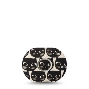 ExpressionMed Black Cats Dexcom G7 Mini Tape, Dexcom Stelo Glucose Biosensor System, Single Tape and Single Sticker, Feline Faces, CGM Adhesive Patch Design, Dexcom Stelo Glucose Biosensor System