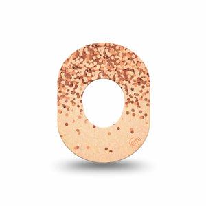 ExpressionMed Champagne Shimmer Dexcom G7 Mini Tape, Dexcom Stelo Glucose Biosensor System, Single Tape, Drizzling Champagne, CGM Overlay Patch Design, Dexcom Stelo Glucose Biosensor System