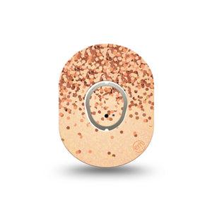 ExpressionMed Champagne Shimmer Dexcom G7 Mini Tape, Dexcom Stelo Glucose Biosensor System, Single Tape and Single Sticker, Drizzling Champagne, Patch Continuous Glucose Monitor Design