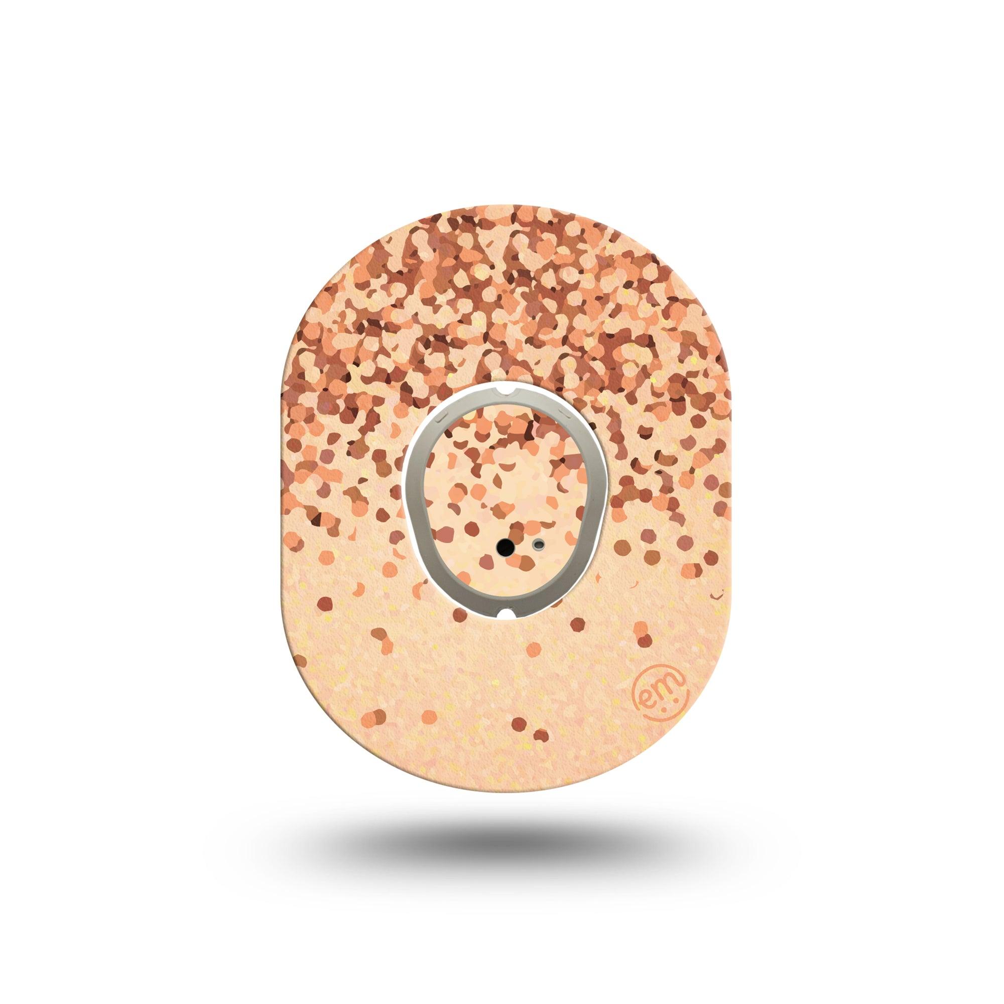ExpressionMed Champagne Shimmer Dexcom G7 Mini Tape, Dexcom Stelo Glucose Biosensor System, Single Tape and Single Sticker, Drizzling Champagne, Patch Continuous Glucose Monitor Design