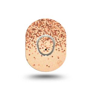 ExpressionMed Champagne Shimmer Dexcom G7 Mini Tape, Dexcom Stelo Glucose Biosensor System, Single Tape and Single Sticker, Drizzling Champagne, Patch Continuous Glucose Monitor Design