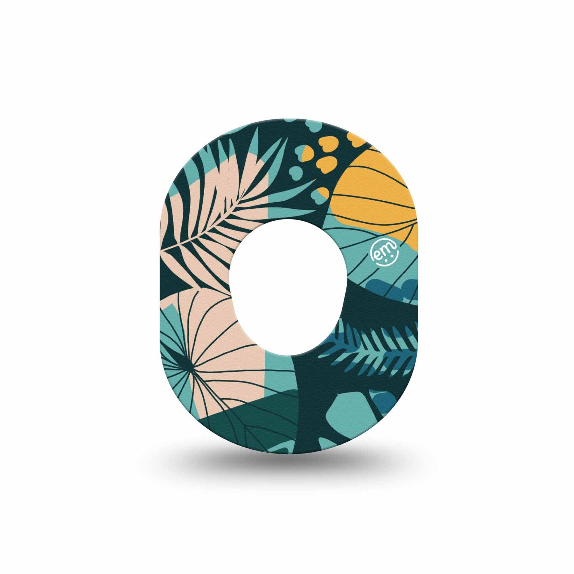 ExpressionMed Jungle Tropics Dexcom G7 Mini Tape, Dexcom Stelo Glucose Biosensor System, Single Tape, Tropical Leaves, CGM Plaster Patch Design, Dexcom Stelo Glucose Biosensor System