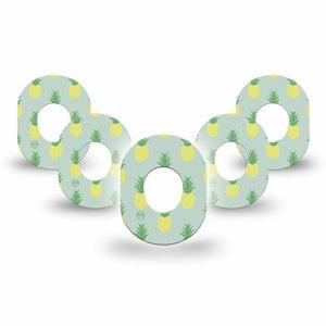 ExpressionMed Vintage Pineapple Dexcom G7 Mini Tape, Dexcom Stelo Glucose Biosensor System, 5-Pack Tape, Tropical Fruits, CGM Plaster Patch Design, Dexcom Stelo Glucose Biosensor System