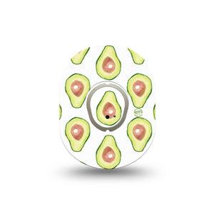 ExpressionMed Toastless Avocado Dexcom G7 Mini Tape and Sticker Healthy Fruit, CGM Plaster Patch Design, Dexcom Stelo Glucose Biosensor System