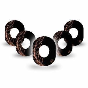 ExpressionMed Dusted Feather Dexcom G7 Mini Tape, Dexcom Stelo Glucose Biosensor System, 5-Pack Tape, Dark Moody Feather, Patch Design, Dexcom Stelo Glucose Biosensor System