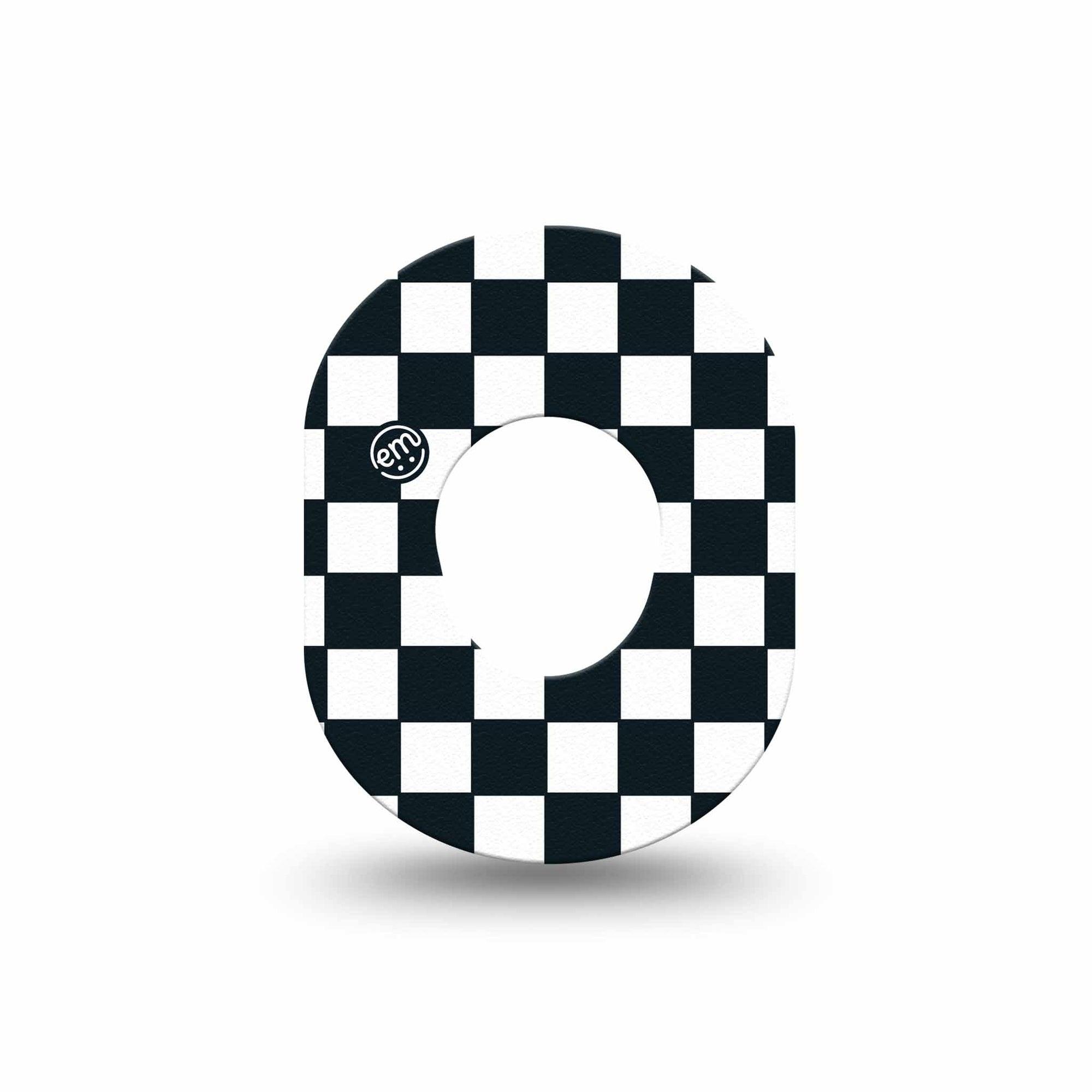ExpressionMed Checkered Dexcom G7 Mini Tape Single Tape Classic Checkered, Adhesive Patch Continuous Glucose Monitor Design