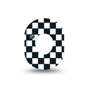 ExpressionMed Checkered Dexcom G7 Mini Tape Single Tape Classic Checkered, Adhesive Patch Continuous Glucose Monitor Design