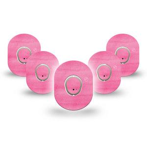 ExpressionMed Pink Horizon Dexcom G7 Mini Tape, 5-Pack Tape and Sticker, barbie pink patch design, Dexcom Stelo Glucose Biosensor System