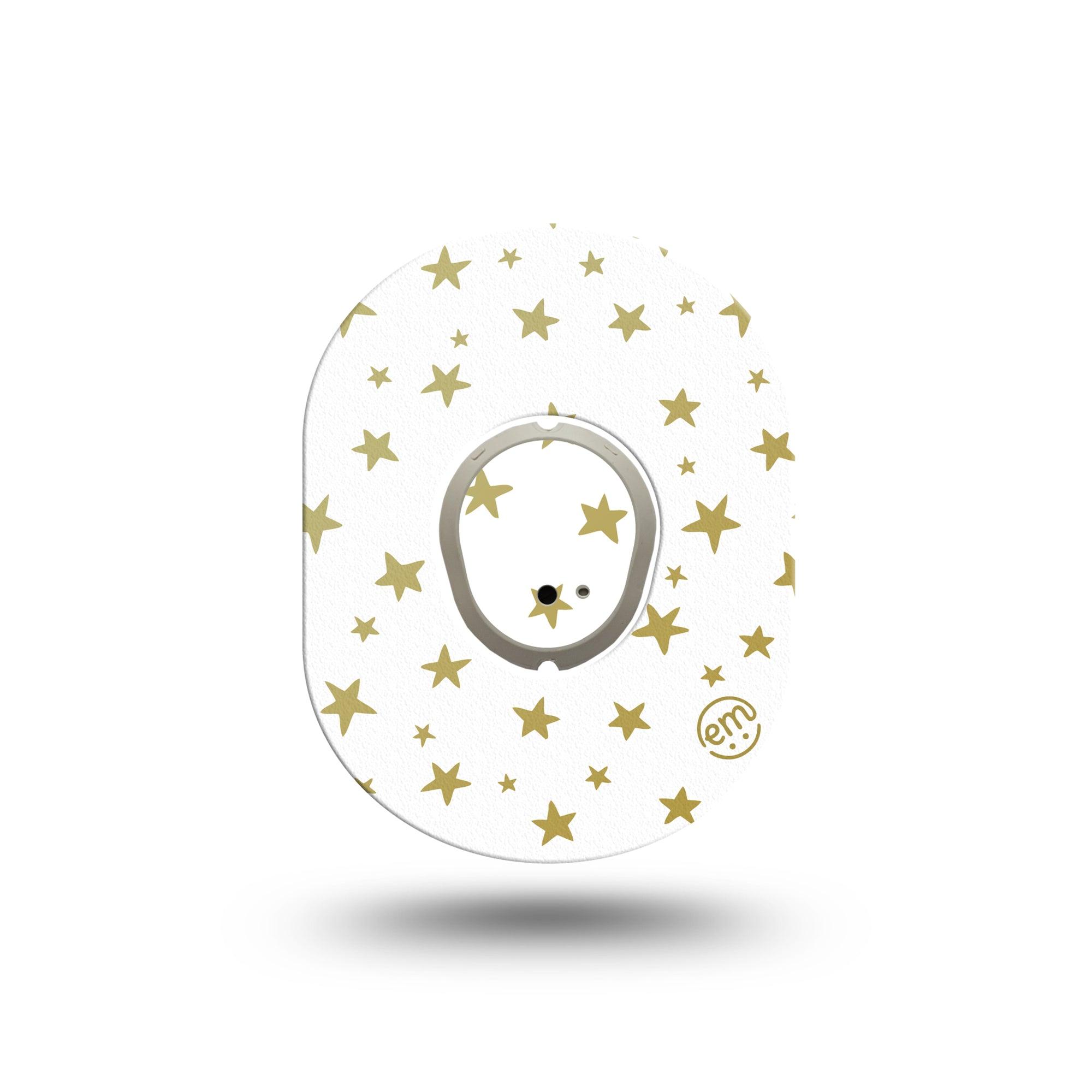 ExpressionMed Twinkling Stars Dexcom G7 Mini Tape, Dexcom Stelo Glucose Biosensor System, Single Tape and Single Sticker, Glow in the Dark Star Inspired, Patch Continuous Glucose Monitor Design