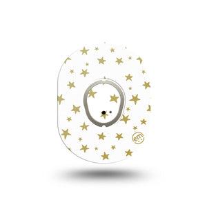 ExpressionMed Twinkling Stars Dexcom G7 Mini Tape, Dexcom Stelo Glucose Biosensor System, Single Tape and Single Sticker, Glow in the Dark Star Inspired, Patch Continuous Glucose Monitor Design