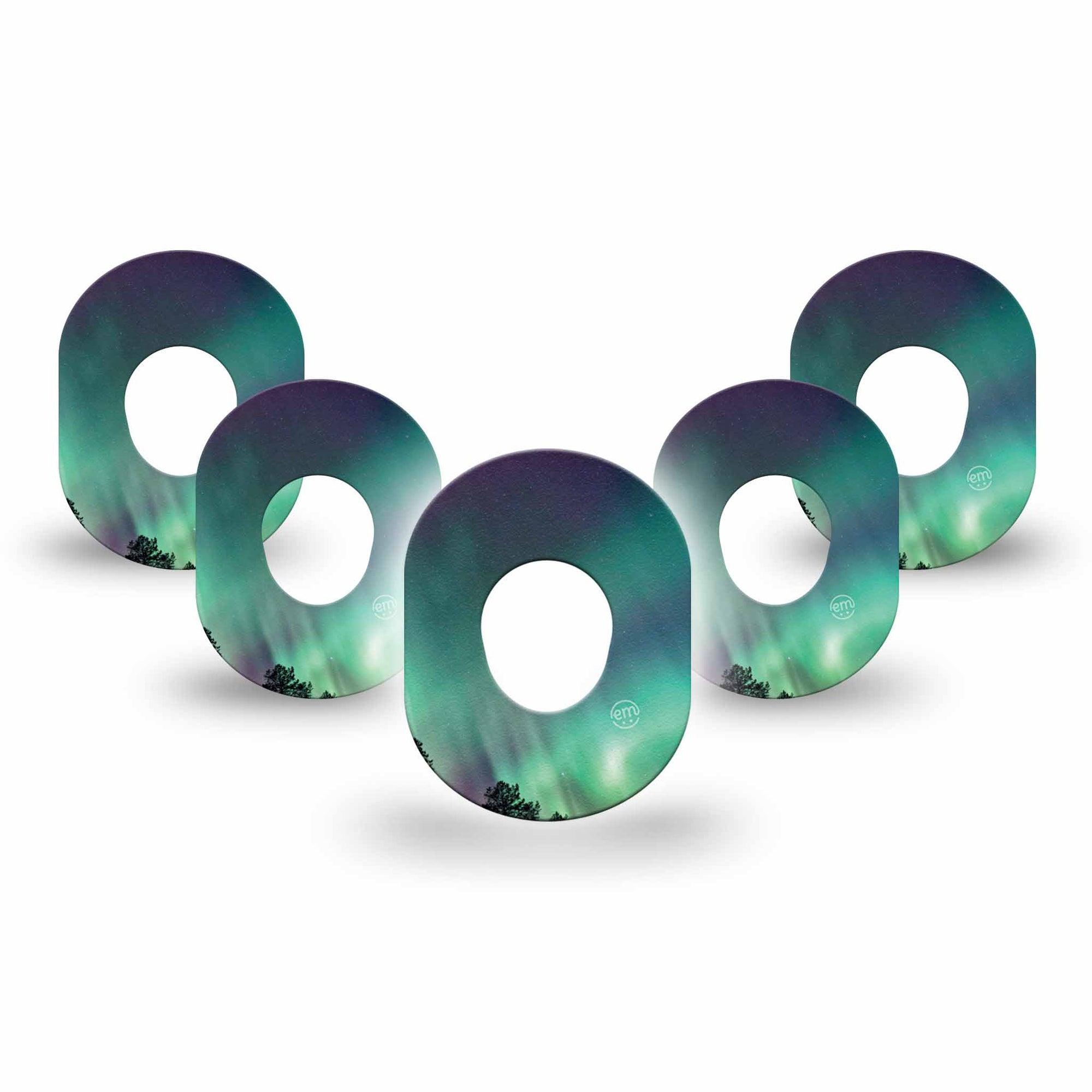 ExpressionMed Winter Woodland Cheer Variety Pack Dexcom G7 Mini Tape, Dexcom Stelo Glucose Biosensor System, 5-Pack Tape, Colorful Night Sky CGM Overpatch Design, Dexcom Stelo Glucose Biosensor System