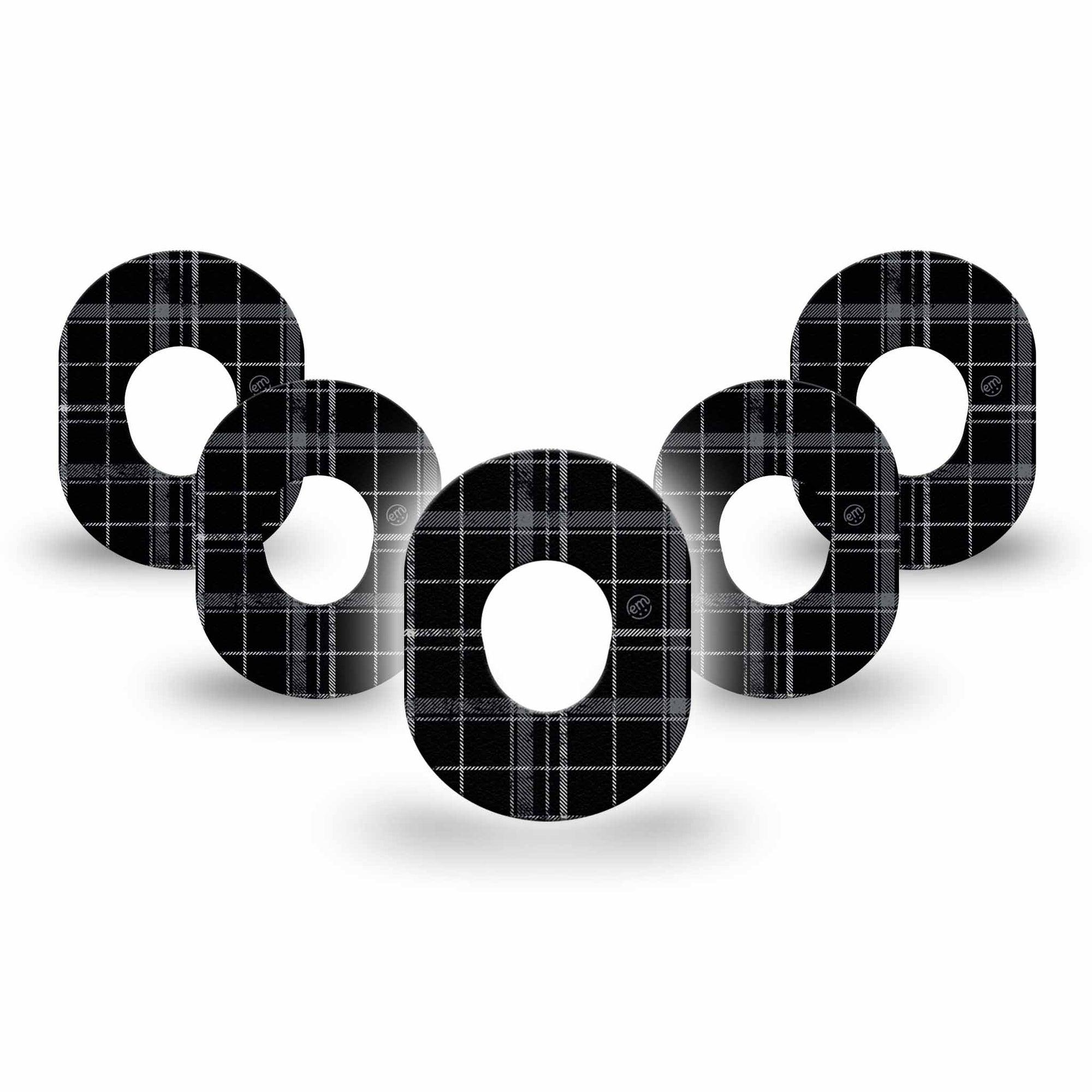 ExpressionMed Black Marble Dexcom G7 Mini Tape, Dexcom Stelo Glucose Biosensor System, 5-Pack Tape, Bold Black Marble Inspired, Dexcom Stelo Glucose Biosensor System