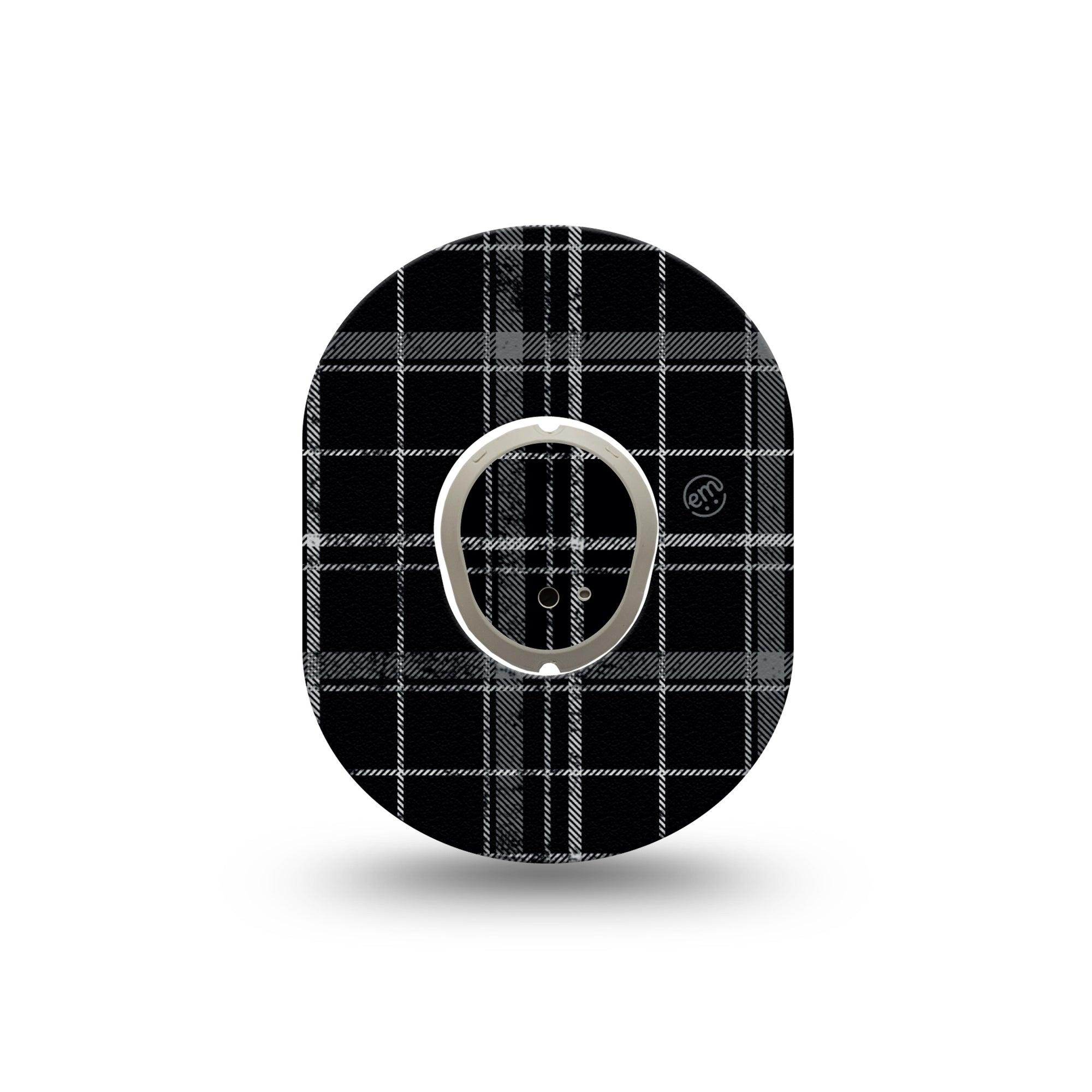 ExpressionMed Black Marble Dexcom G7 Mini Tape, Dexcom Stelo Glucose Biosensor System, Single Tape and Single Sticker, Bold Black Marble Inspired, Patch Continuous Glucose Monitor Design
