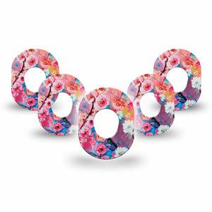ExpressionMed Branching Out Dexcom G7 Mini Tape, Dexcom Stelo Glucose Biosensor System, 5-Pack Tape, Cherry Blossom Themed, Patch Design, Dexcom Stelo Glucose Biosensor System