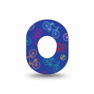 ExpressionMed Neon Bicycles Dexcom G7 Mini Tape, Dexcom Stelo Glucose Biosensor System, Single Tape, Purple Bike Themed, Patch Design, Dexcom Stelo Glucose Biosensor System