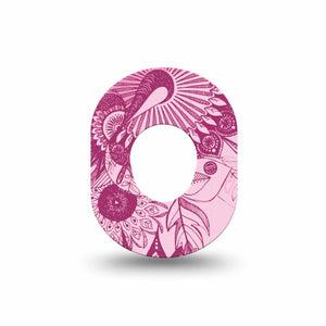 ExpressionMed ExpressionMed, Magenta Dani Dexcom G7 Mini Tape, Single, pink graphic design overlay design, Dexcom Stelo Glucose Biosensor System