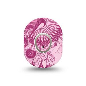 ExpressionMed Magenta Dani Dexcom G7 Mini Tape, Dexcom Stelo Glucose Biosensor System, Single Tape and Single Sticker Dani Style, Patch Continuous Glucose Monitor Design