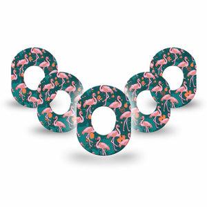 ExpressionMed Flamingos Dexcom G7 Mini Tape, Dexcom Stelo Glucose Biosensor System, 5-Pack Tape, Tall Bird, Patch Design, Dexcom Stelo Glucose Biosensor System