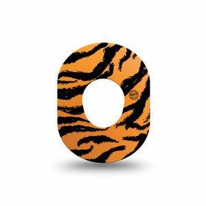 ExpressionMed Tiger Dexcom G7 Mini Tape, Single, tiger themed plaster design, Dexcom Stelo Glucose Biosensor System