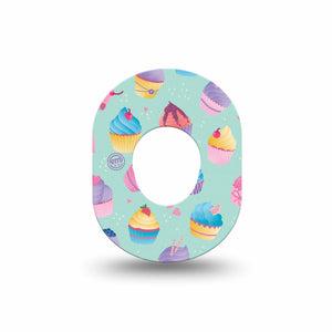 ExpressionMed Cupcakes Dexcom G7 Mini Tape, Dexcom Stelo Glucose Biosensor System, Single Tape, Sweet Cupcakes, Patch Design, Dexcom Stelo Glucose Biosensor System