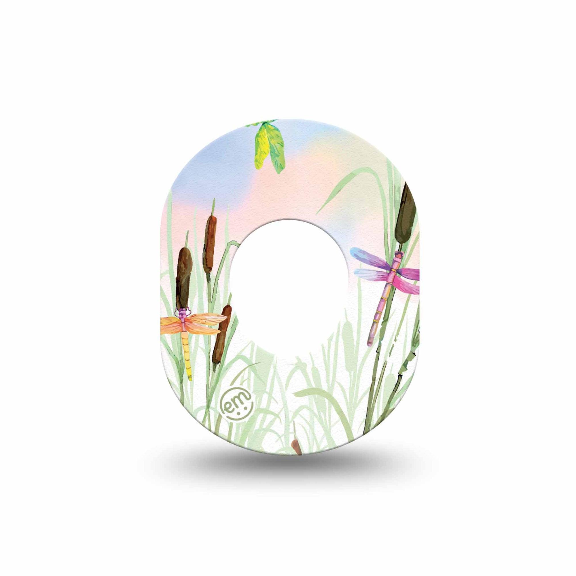 ExpressionMed Dragonfly Dexcom G7 Mini Tape, Dexcom Stelo Glucose Biosensor System, Single Tape, Bug Themed, Overlay Design, Dexcom Stelo Glucose Biosensor System