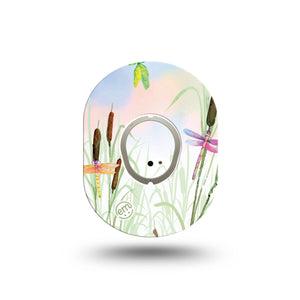 ExpressionMed Dragonfly Dexcom G7 Mini Tape, Dexcom Stelo Glucose Biosensor System, Single Tape and Single Sticker, Bug Themed, Patch Continuous Glucose Monitor Design