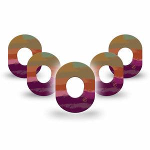 ExpressionMed Falling Colors Dexcom G7 Mini Tape, Dexcom Stelo Glucose Biosensor System, 5-Pack Tape, Fall Purples, Adhesive Tape Design, Dexcom Stelo Glucose Biosensor System