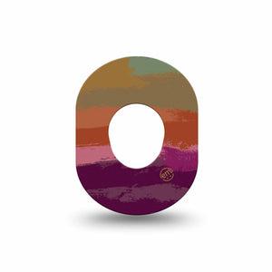 ExpressionMed Falling Colors Dexcom G7 Mini Tape, Dexcom Stelo Glucose Biosensor System, Single Tape, Ombre Colors, Fixing Ring Design, Dexcom Stelo Glucose Biosensor System