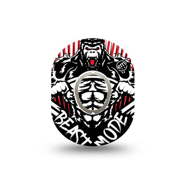 ExpressionMed Beast Mode Dexcom G7 Mini Tape, Dexcom Stelo Glucose Biosensor System, Single Tape and Single Sticker, Weightlifting Inspired, Patch Continuous Glucose Monitor Design