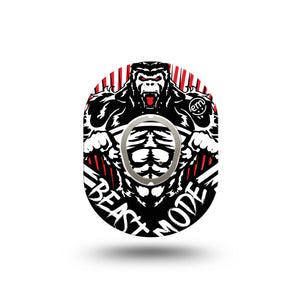 ExpressionMed Beast Mode Dexcom G7 Mini Tape, Dexcom Stelo Glucose Biosensor System, Single Tape and Single Sticker, Weightlifting Inspired, Patch Continuous Glucose Monitor Design