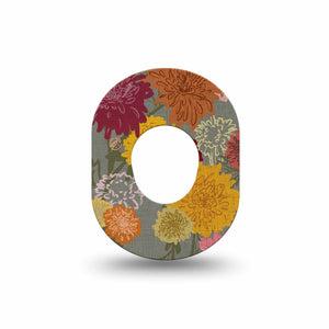 ExpressionMed Chrysanthemums Dexcom G7 Mini Tape, Dexcom Stelo Glucose Biosensor System, Single Tape, Gardening Patch Design, Dexcom Stelo Glucose Biosensor System