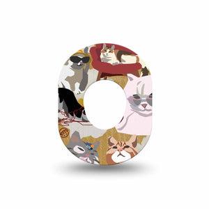 ExpressionMed Kitty Cats Dexcom G7 Mini Tape, Dexcom Stelo Glucose Biosensor System, Single Tape, Abstract Pets, Adhesive Tape Design, Dexcom Stelo Glucose Biosensor System