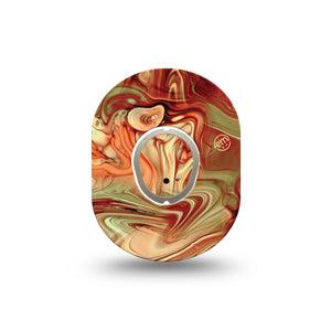 ExpressionMed Rustic Marble Dexcom G7 Mini Tape, Dexcom Stelo Glucose Biosensor System, Single Tape and Single Sticker, Whirling Colors, Patch Continuous Glucose Monitor Design