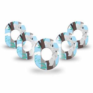 ExpressionMed Koala Dexcom G7 Mini Tape, Dexcom Stelo Glucose Biosensor System, 5-Pack Tape, Australian Animals, Patch Design, Dexcom Stelo Glucose Biosensor System