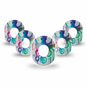ExpressionMed Octopus Tattoo Dexcom G7 Mini Tape, Dexcom Stelo Glucose Biosensor System, 5-Pack Tape, Sea Animal, Overlay Design, Dexcom Stelo Glucose Biosensor System